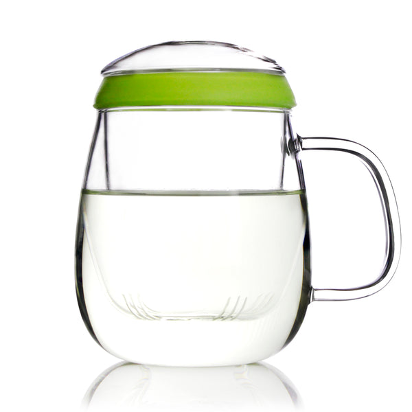 Glass Tea Mug with Infuser and Lid 600ml - Valentine