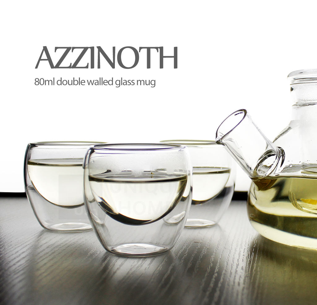 Double Walled Glass Tumbler 80ml (Set of 4) - Azzinoth