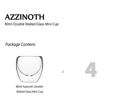 Double Walled Glass Tumbler 80ml (Set of 4) - Azzinoth