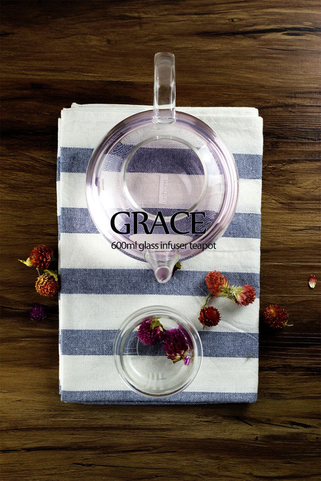 Glass Teapots with Infuser and Lid 600ml - Grace