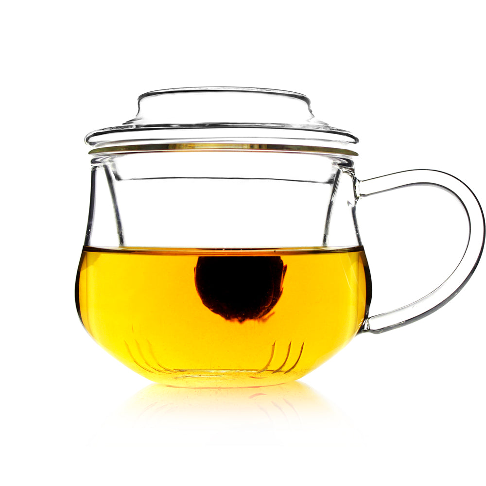 Glass Tea Mug with Infuser and Lid 300ml - Morax