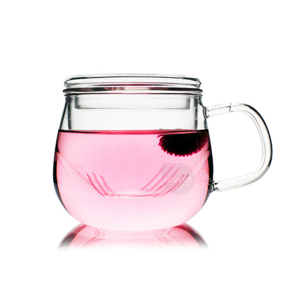 Glass Tea Mug with Infuser and Lid 300ml - Olvera