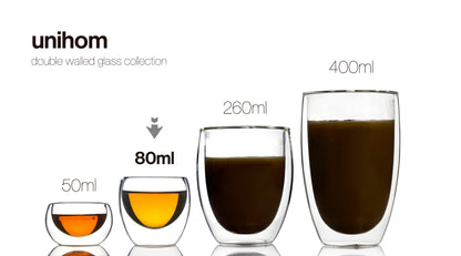 Double Walled Glass Tumbler 80ml (Set of 4) - Azzinoth