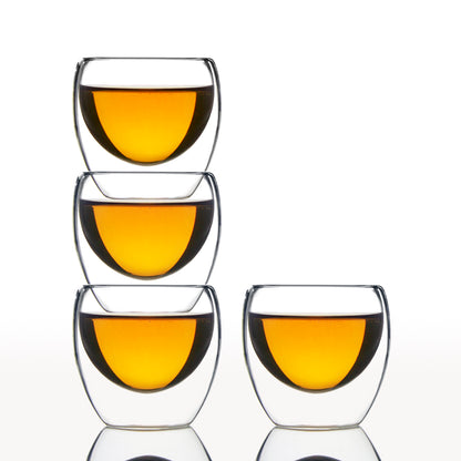 Double Walled Glass Tumbler 80ml (Set of 4) - Azzinoth