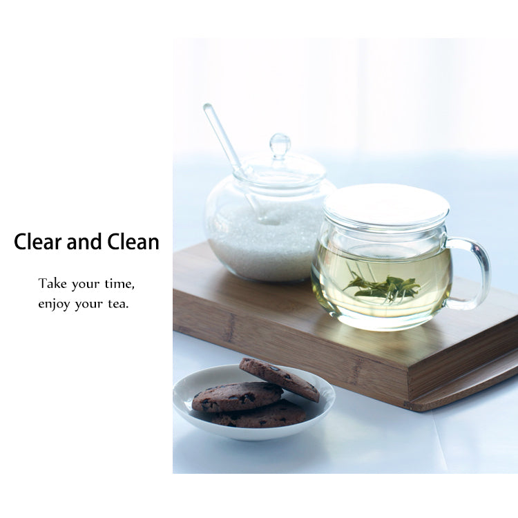 Glass Tea Mug with Infuser and Lid 300ml - Olvera