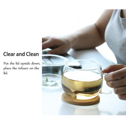 Glass Tea Mug with Infuser and Lid 300ml - Olvera