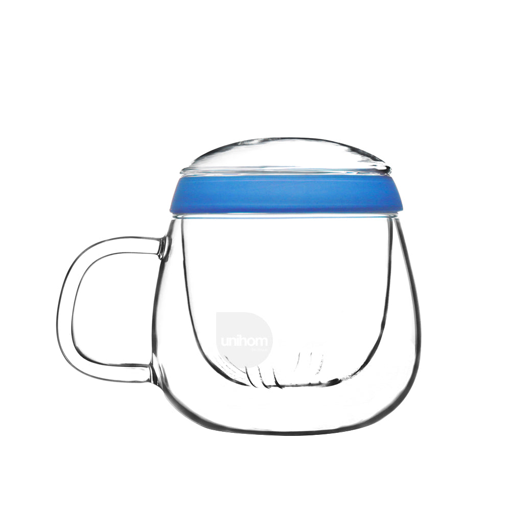 Glass Tea Mug with Infuser and Lid 500ml - Valentine