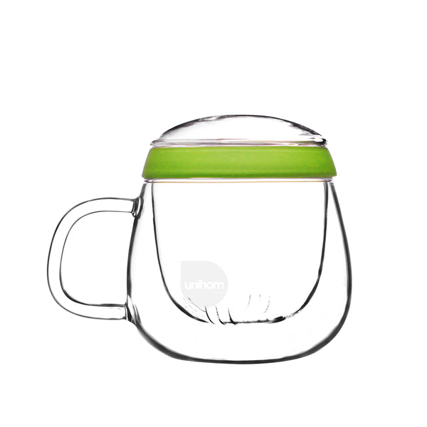 Glass Tea Mug with Infuser and Lid 500ml - Valentine