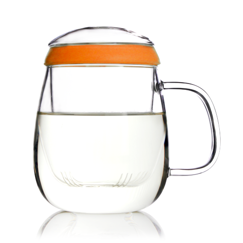 Glass Tea Mug with Infuser and Lid 600ml - Valentine