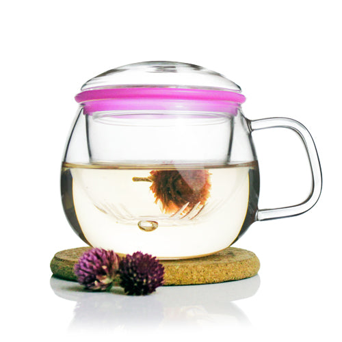 Glass Tea Mug with Infuser and Lid 300ml - Zeo